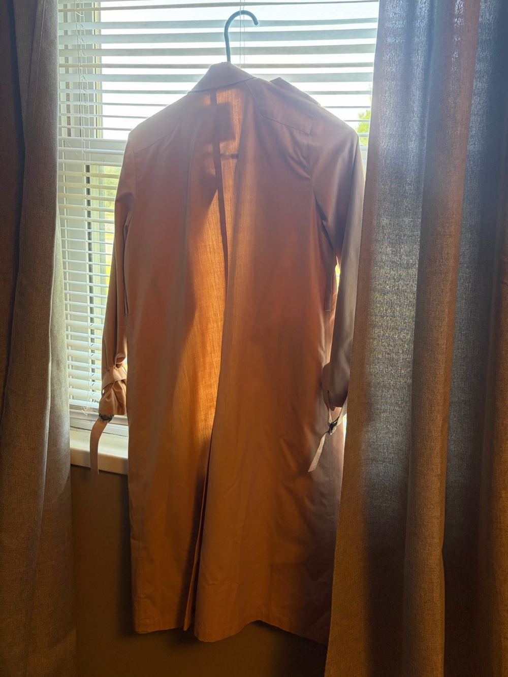 London Fog Long Trench Coat in Light Pink